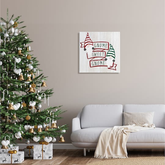 Stupell Industries Sweet Gnome Banner Phrase Canvas Wall Art